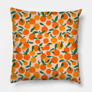 Orange Tangerine Fruit Cute Pattern Pillow