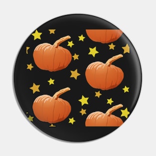 Pumpkins and Stars Tile (Maroon) Pin