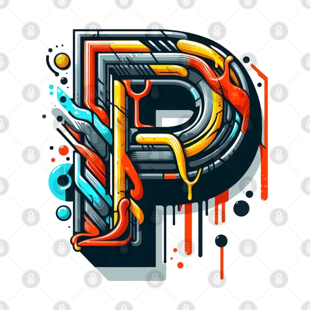 Letter P design graffity style by grappict