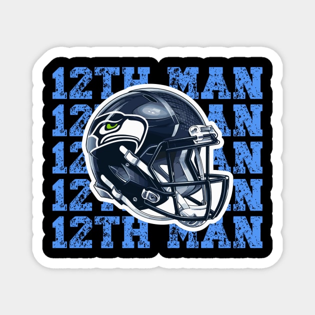 Seattle Seahawks Helmet 12th Man Magnet by vectrus