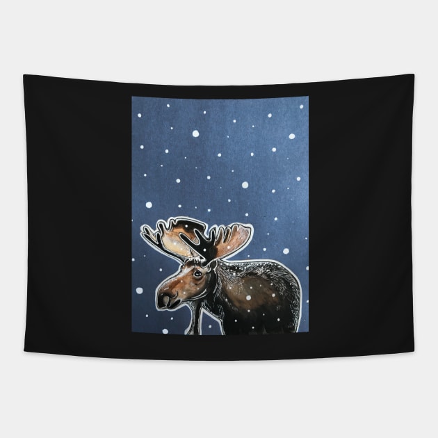 Moose Tapestry by Viviredsonja