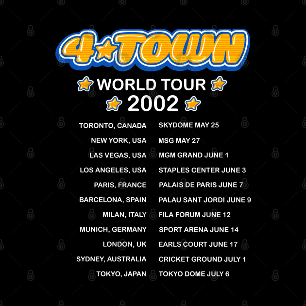 4Town world tour dates 2002 concert tee by EnglishGent