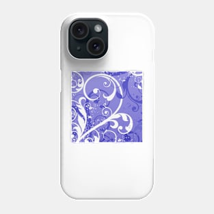 White Blue Floral Art Phone Case