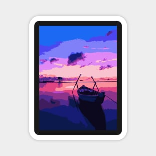 Pink Sunset Lake - Landscape Magnet