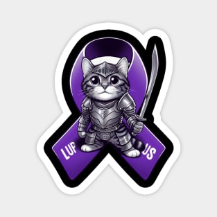 Lupus Awareness Warrior: Our Cute Cat Crusader Magnet