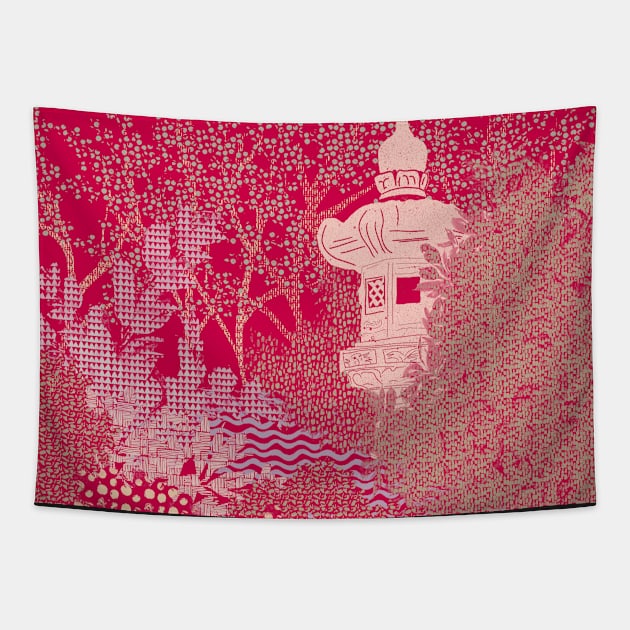 Magenta Abstract Garden Shrine Tapestry by venglehart