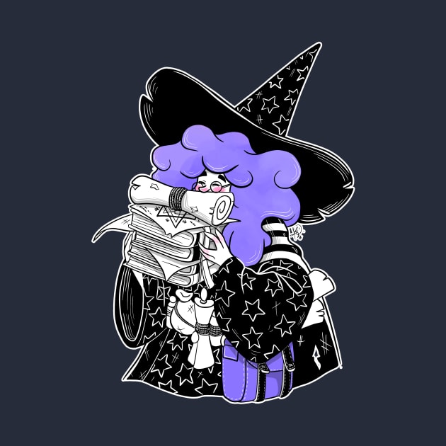 The Bookworm Witch - Purple Hair by KPrimeArt