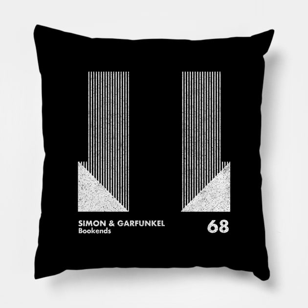 Simon & Garfunkel / Bookends / Minimalist Graphic Artwork Design Pillow by saudade