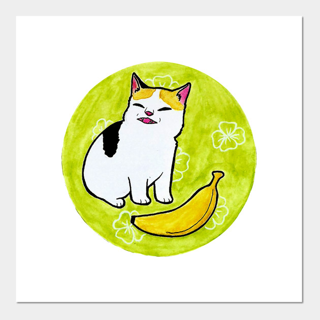 Cat No Banana Meme Poster Und Kunst Teepublic De