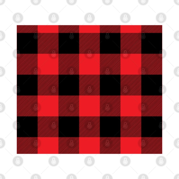 Black and Red Buffalo Plaid Large Check Checkered Pattern by squeakyricardo