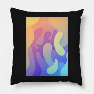 Rainbow flow | Fluid Contemporary design Pillow