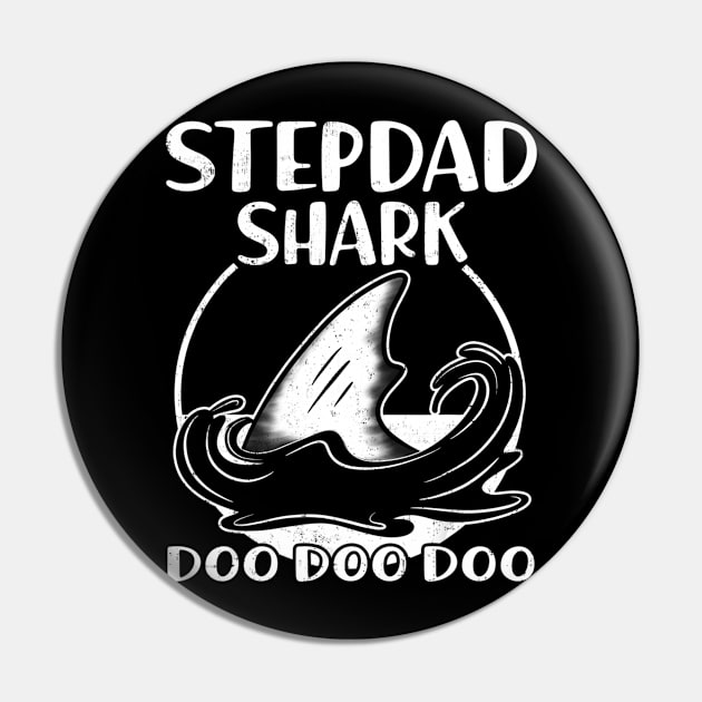 Stepdad Shark Shirt Birthday Father's Day Gift Daddy Grandpa Pin by frostelsinger