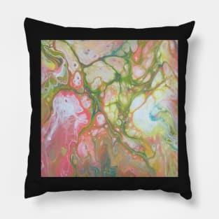 Pink and Green Abstract Pillow