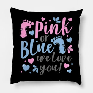 Pink or Blue We Love You Baby Shower Pillow