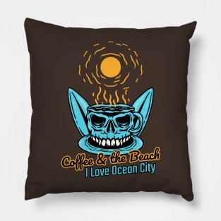 Coffee and The Beach I love Ocean City Maryland Pillow