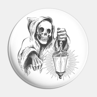 Death in a Hood with Lantern. Pin