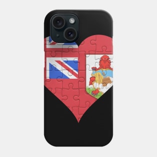 Bermudian Jigsaw Puzzle Heart Design - Gift for Bermudian With Bermuda Roots Phone Case