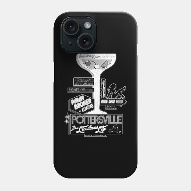 Pottersville (Black and White) Phone Case by darklordpug