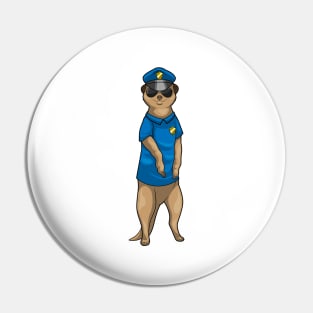 Meerkat Police Cop Sunglasses Pin