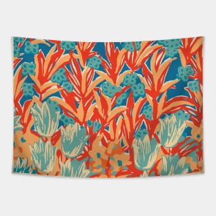 Retro Tulips Tapestry