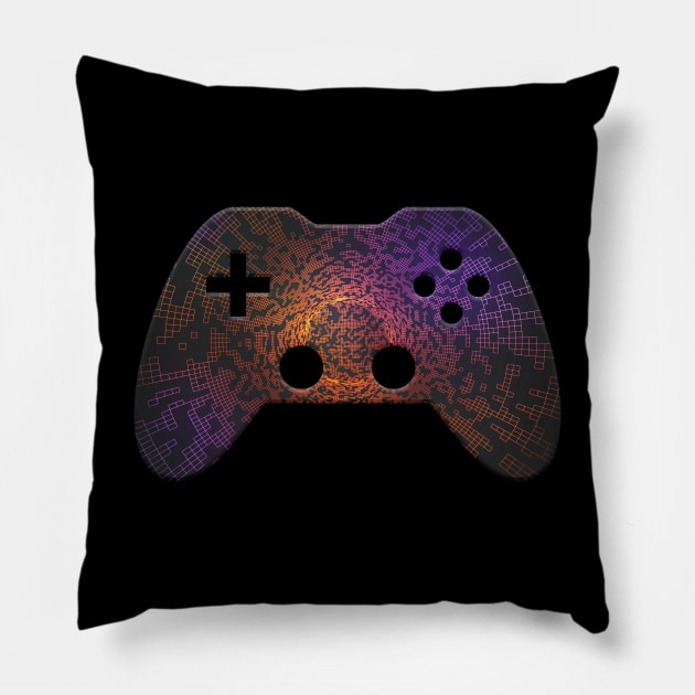 Geometric Digital Abstract - Gaming Gamer Abstract - Gamepad Controller - Video Game Lover - Graphic Background Pillow by MaystarUniverse