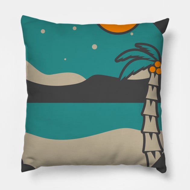 Beach at Sunset Pillow by Danny Afy