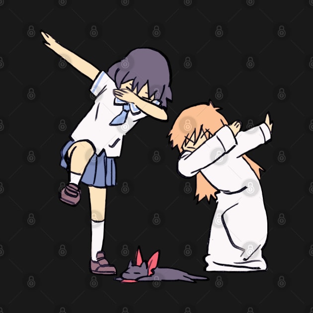 I draw that scene of nano and hakase dabbing on sakamoto / funny nichijou meme by mudwizard