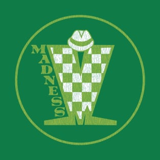 Madness Vintage Plastisol Texture Checkerboard Green & White T-Shirt