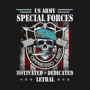 US Army Special Forces Group Skull  De Oppresso Liber SFG - Gift for Veterans Day 4th of July or Patriotic Memorial Day T-Shirt