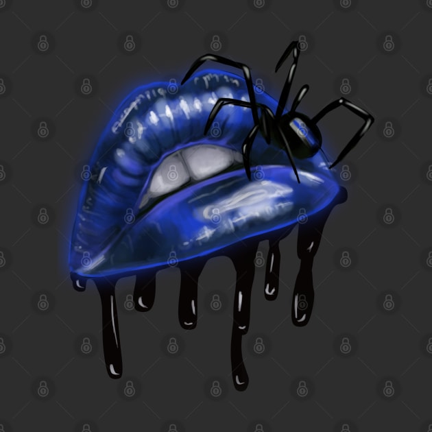 Grunge Gift Sexy Spider Lips Alt Goth by ISFdraw