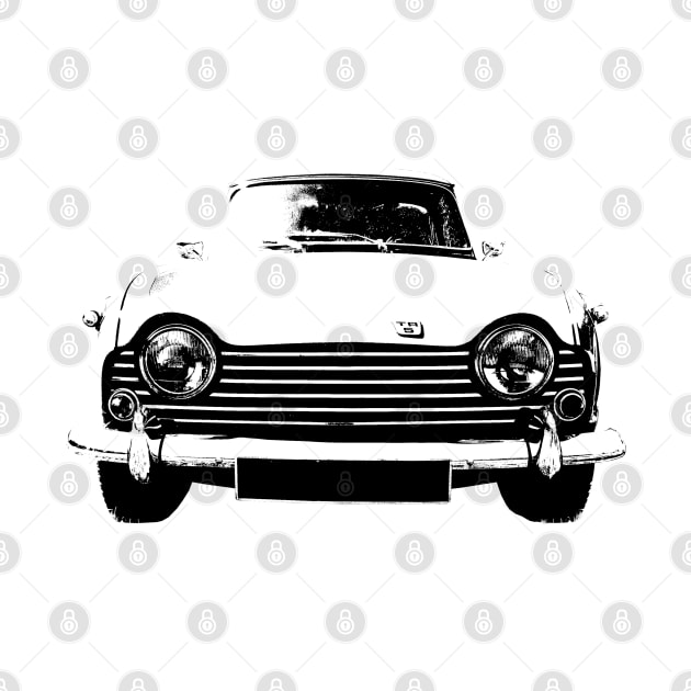 Triumph TR5 1960s British classic car monoblock black/white by soitwouldseem