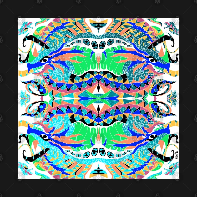 kaiju kraken zentangle in ecopop pattern in madness by jorge_lebeau