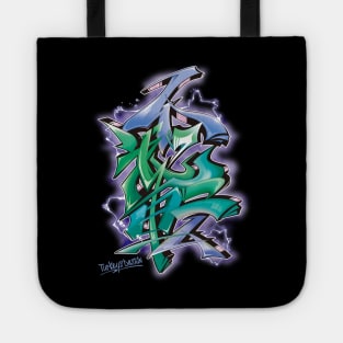 Japanese KANJI Graffiti Futaiten (BlueGreen) Tote