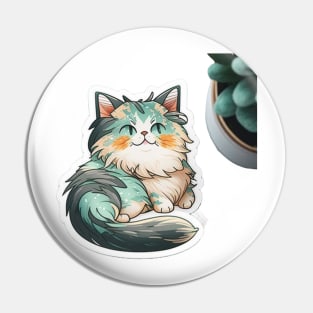 Majestic Maine Coon Cat Sticker Pin