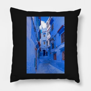 Chefchaouen street, Morocco Pillow