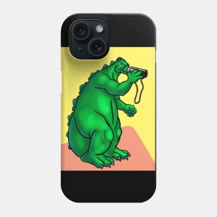 Animated Godzilla With Binoculars Phone Case