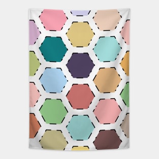 Pastel hexagons Tapestry