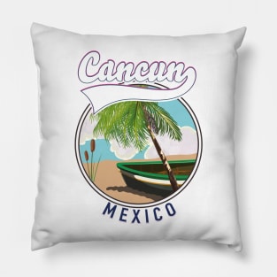 Cancun Mexico travel logo Pillow