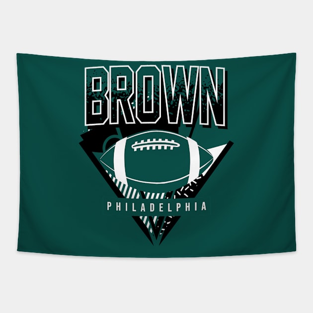 Brown Philadelphia Football Retro Tapestry by funandgames