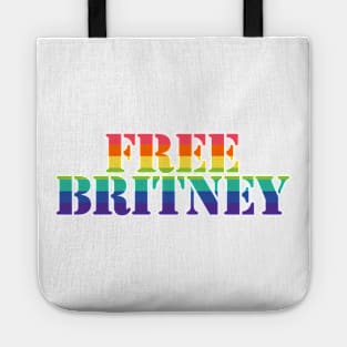 Free Britney Typography Rainbow Stripes Tote