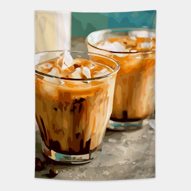 Iced Chestnut Praline Latte Tapestry by Glenn Landas Digital Art