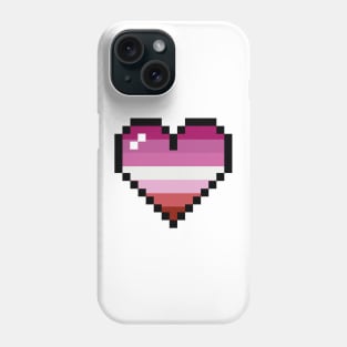 Lesbian 8 bit heart Phone Case