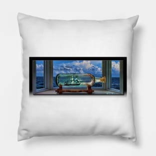 Ship in a Bottle Pillow