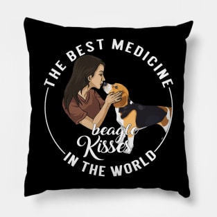 The Best Medicine In The World Is Beagle Kisses Pillow