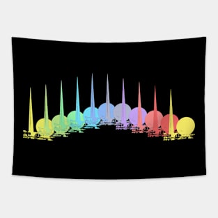 Trylon and Perisphere Rainbow Tapestry