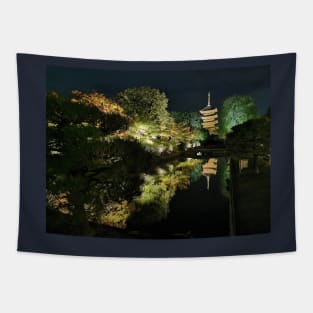 Toji temple reflection Tapestry