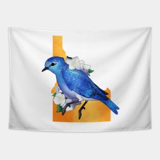 Idaho Mountain Bluebird and Syringas Tapestry