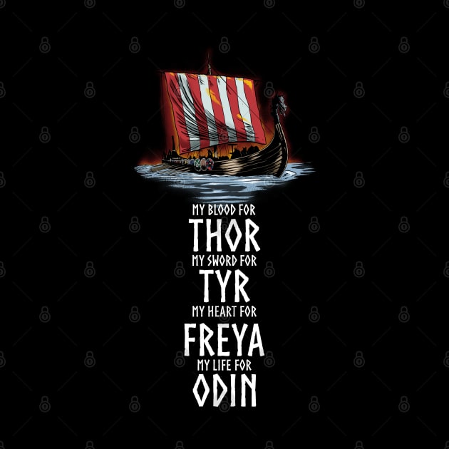 Norse Gods - Thor Tyr Freya Odin - Viking Longship by Styr Designs