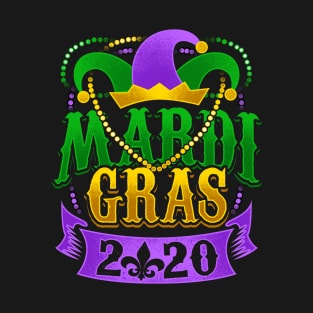 Mardi Gras 2020 Fleur de Lis Beads Souvenir T-Shirt