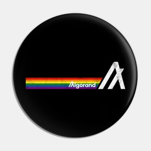 Algorand ALGO Crypto Retro Rainbow Stripe Pin